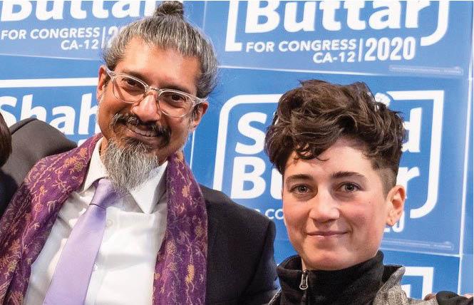 Congressional candidate Shahid Buttar, left, and his former campaign manager Jasper Wilde attended the opening of his campaign office. Photo: Courtesy Jasper Wilde
