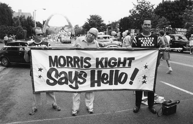 Morris Kight at the 1983 Christopher Street West parade photo: Stephen Stewart
