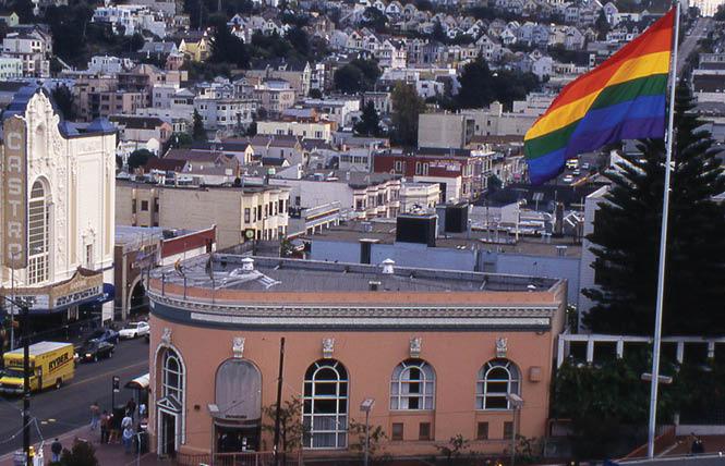 The rainbow flag flies at Harvey Milk Plaza in the Castro. Photo: Rick Gerharter
