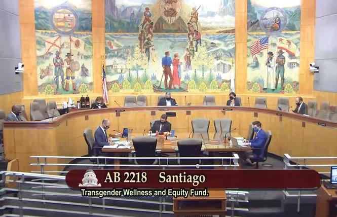 The Senate Appropriations Committee passed AB 2218 Thursday but the bill to establish a transgender wellness fund still has to clear the full Senate. Photo: Screengrab via John Ferrannini