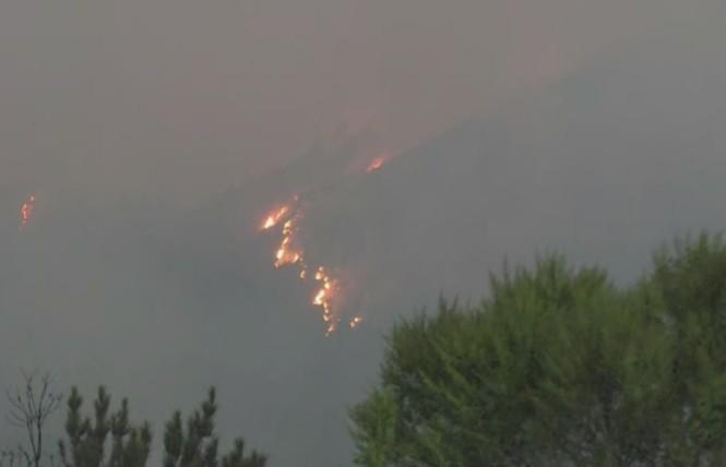 Fires burned this week near Guerneville. Photo: Courtesy CBS5