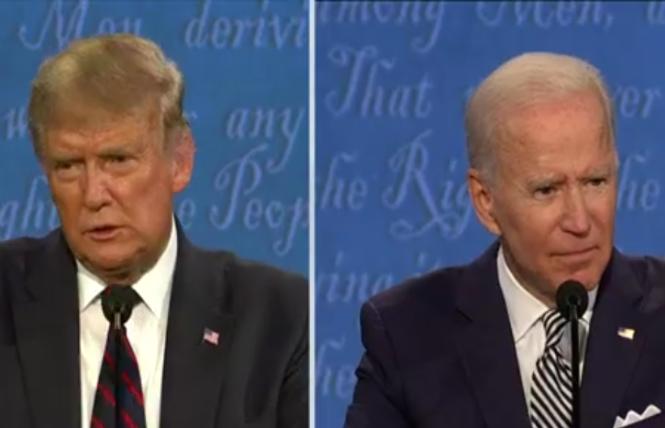 President Donald Trump and former Vice President Joe Biden squared off in the first presidential debate Tuesday in Cleveland, Ohio. Photo; Screengrab via CNN