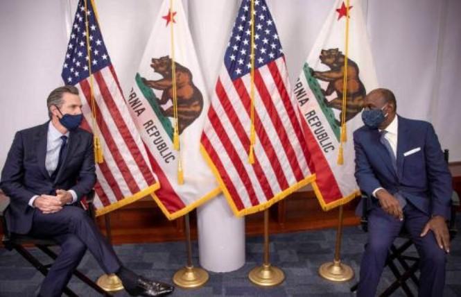 Governor Gavin Newsom, left, named Martin Jenkins to the California Supreme Court Monday. Photo: Courtesy Governor's Office