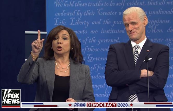 Maya Rudolph as Sen. Kamala Harris and Jim Carrey as former Vice President Joe Biden on 'Saturday Night Live's Oct. 3 season premiere.
