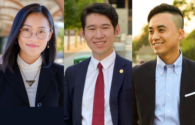 Lucy Shen, Justin Sha, and Alex Lee. Photos: Courtesy the campaigns