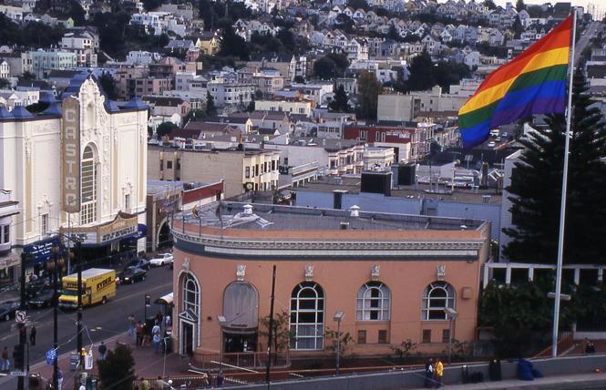 Some are looking at designating the rainbow flag at Castro and Market streets as a San Francisco historic site. Photo: Rick Gerharter