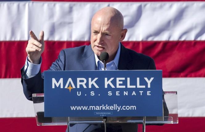Former NASA astronaut Mark Kelly is ahead in his bid to unseat Senator Martha McSally in Arizona. Photo: Courtesy AP