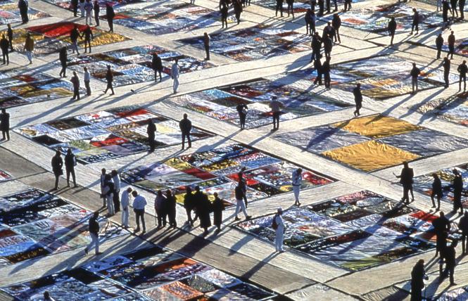 The National AIDS Memorial Quilt was displayed on the Ellipse of the White House in 1988. Photo: Courtesy National AIDS Memorial Grove