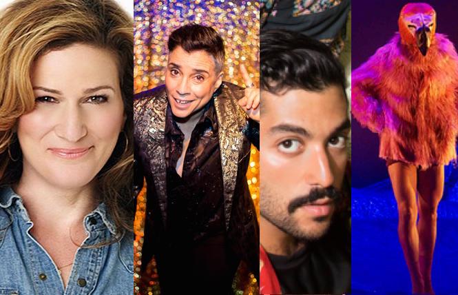 Ana Gasteyer in the Seth Concert Series, Marga Gomez at The Marsh, Hamed Sinnol at OutSummit, AXIS Dance's 'Alice in Californiland.'