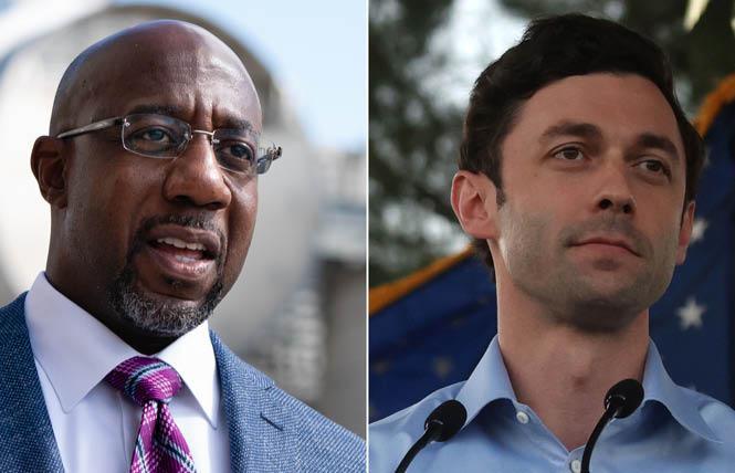 The Reverend Raphael Warnock, left, was declared the winner in his Georgia runoff race while Jon Ossoff is likely to win his election, setting up Democratic control in the U.S. Senate. Photo: Courtesy CNN