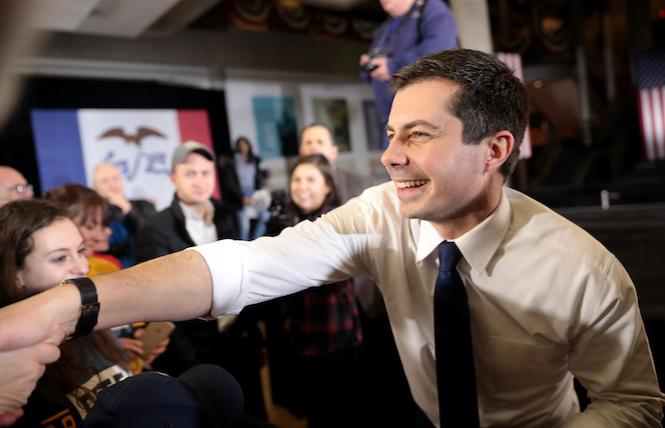 Pete Buttigieg, as photographed by Gage Skidmore, used under CC license/resized and cropped.