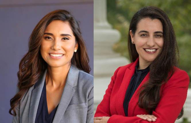 Many state Democratic lawmakers lost points on Equality California's 2020 legislative scorecard for their votes on the LGBTQ youth offender sex registry bill, including Assemblywomen Sabrina Cervantes, a lesbian, and Monique Limón, who both abstained. Photos: Courtesy Cervantes and Limón.