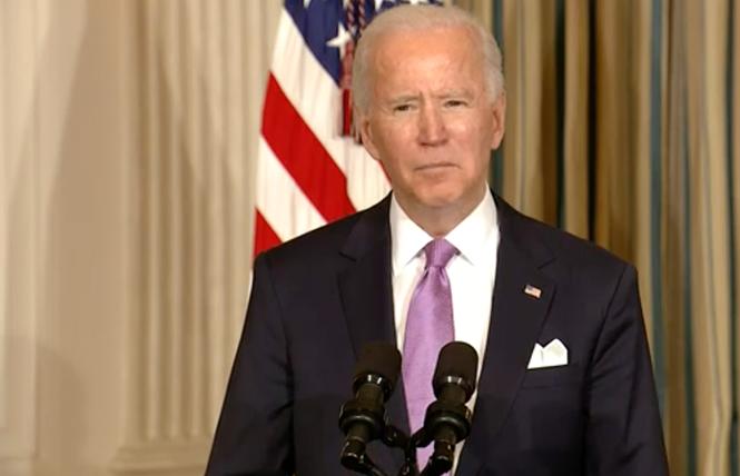 President Joe Biden delivered remarks Tuesday coinciding with signing executive orders aimed at reducing systemic racism. Photo: Screengrab