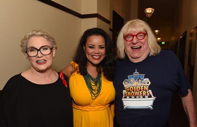 Sharon Gless, Kimberley Locke and Bruce Vilanch at a 2019 REAF benefit. photo: Steven Underhill