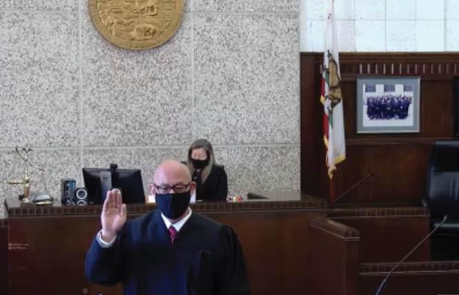 Keith Fong was sworn in as an Alameda County Superior Court judge March 1. Photo: Screengrab