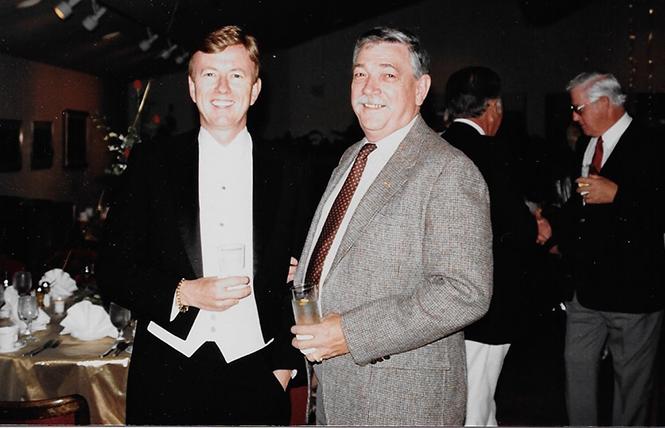 Thomas E. Horn, left, hosted the 60th birthday party for founding Bay Area Reporter publisher Bob Ross in 1994. Photo: Courtesy Thomas E. Horn