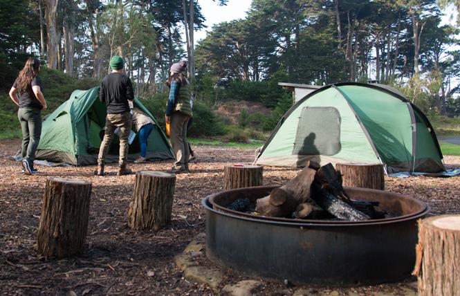 People camp at Rob Hill Campground in San Francisco's Presidio. Photo: Maria Gordon