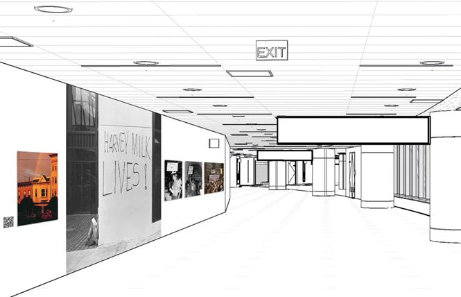 A schematic previews the new Milk customs corridor exhibit coming to SFO. Photo: Courtesy SFO Museum