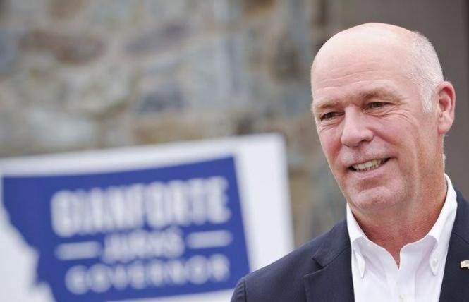 Montana Governor Greg Gianforte signed an anti-LGBTQ law last week, likely meaning the state will be added to California and San Francisco's no-fly lists that prohibit taxpayer-funded travel. Photo: Courtesy AP