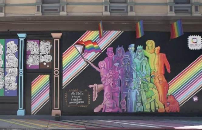 The Qmunity District in San Jose unveiled its first mural April 30; a portion of which is shown here. Photo: Screengrab