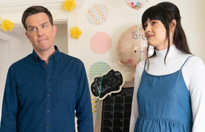Ed Helms and Patti Harrison in 'Together Together'.