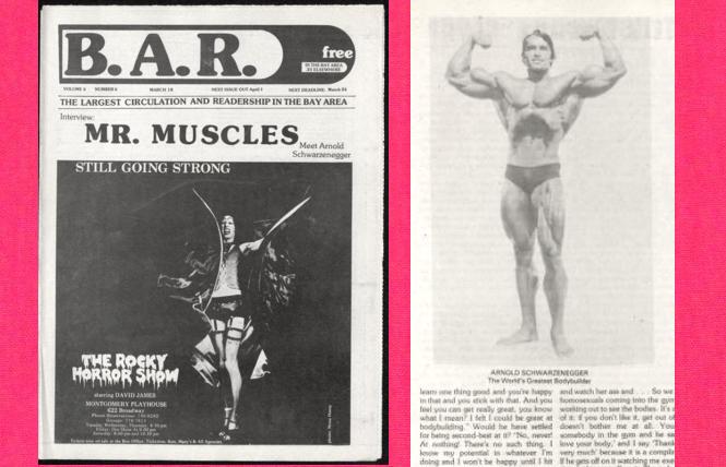 'The Rocky Horror Show' and Arnold Schwarzenegger in the March 18, 1976 B.A.R.