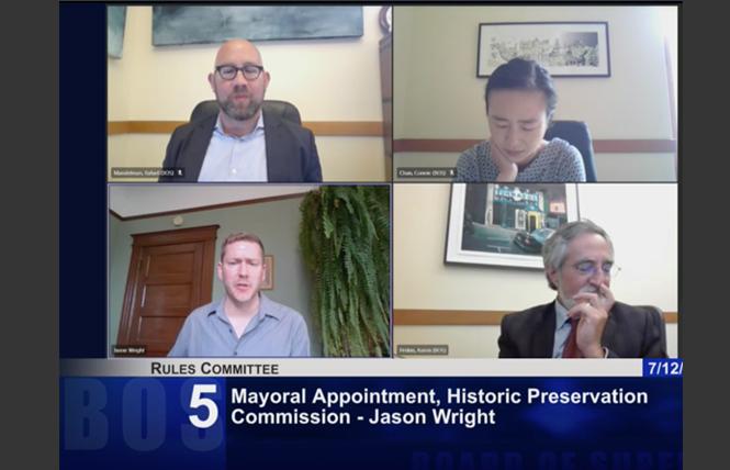 Jeffrey Wright, lower left, was approved by the San Francisco Board of Supervisors to serve on the Historic Preservation Commission. Photo: Screengrab