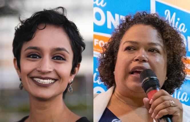 Neither Janani Ramachandran, left, nor Mia Bonta received 60% in the East Bay Stonewall Democratic Club's endorsement vote August 3. Photos: Ramachandran, Courtesy the candidate; Bonta, Jane Philomen Cleland  