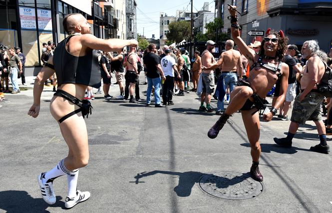 People danced in the street at the Folsom Street Market event July 25. Photo: Gooch