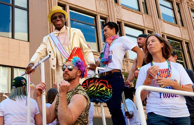 Oakland Symphony Music Director Michael Morgan, left, was a grand marshal in the 2017 Oakland Pride parade. Photo: Jane Philomen Cleland