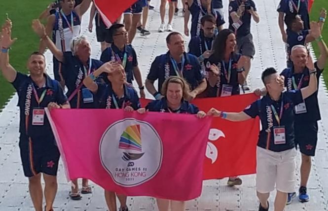 Hong Kong 2022 representatives marched during the opening ceremonies of the Paris Gay Games in 218. Photo: Courtesy HK2022