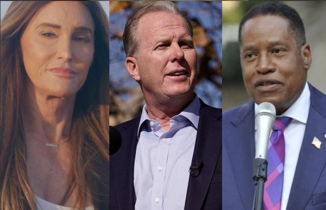 Three of the Republican candidates running to replace Governor Gavin Newsom are, from left, Caitlyn Jenner, Kevin Faulconer, and Larry Elder. Photos: Jenner, courtesy the candidate; Faulconer, AP; Elder, courtesy the candidate