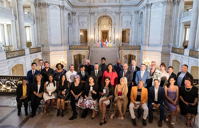 Mayor London Breed, center, swore in members of the San Francisco Human Rights Commission's new LGBTQI+ Advisory Committee in June; the group held its first meeting September 20. Photo: Christopher Robledo