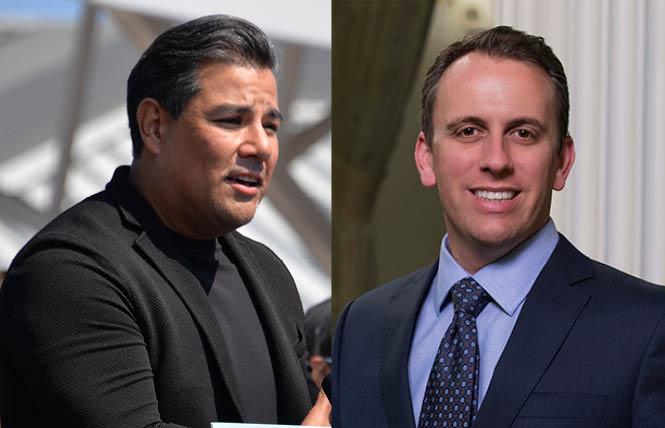 Gay California Insurance Commissioner Ricardo Lara (D), left, has drawn a Democratic challenger, Assemblyman Marc Levine, for next year's primary. Photos: Lara, Bill Wilson; Levine, Courtesy Levine's Assembly office