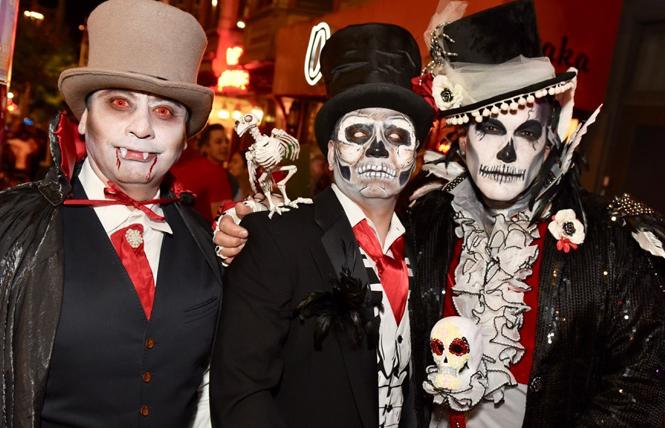 Costumed revelers partied in the Castro on Halloween in 2019. Photo: Steven Underhill