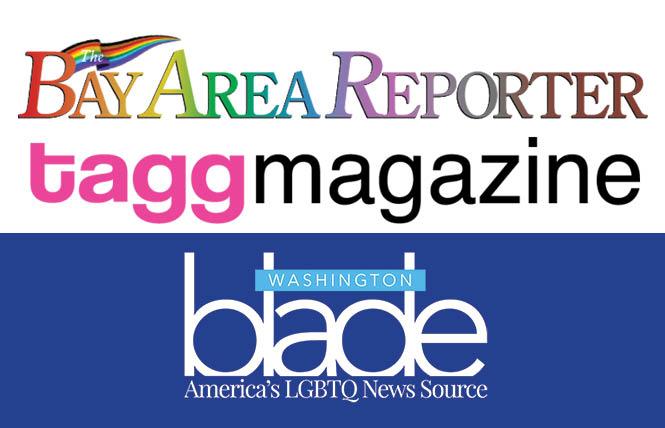 The Bay Area Reporter, Tagg magazine, and the Washington Blade are three of the six LGBTQ publications involved in a new collaborative funded by Google. Photos: Courtesy the publications
