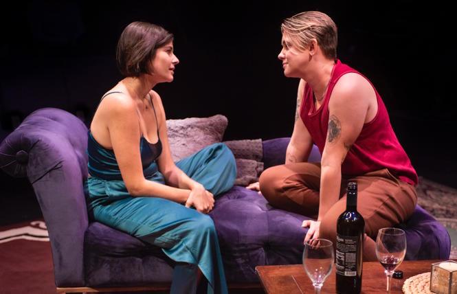 Cecily (Akaina Ghosh) and Theo (Ezra Reaves) in 'Plot Points in Our Sexual Development' at NCTC.