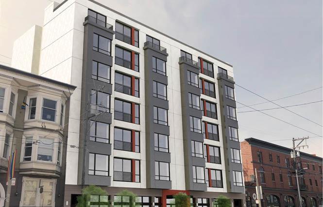 An artist's rendering of the housing development planned for the former Sparky's Diner site at 240-250 Church Street. Illustration: Courtesy SF Planning  