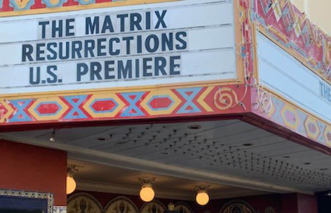 The U.S. premiere of "The Matrix: Resurrections" December 18 at the Castro Theatre has upset some merchants as street closures have limited parking this weekend. Photo: Sari Staver