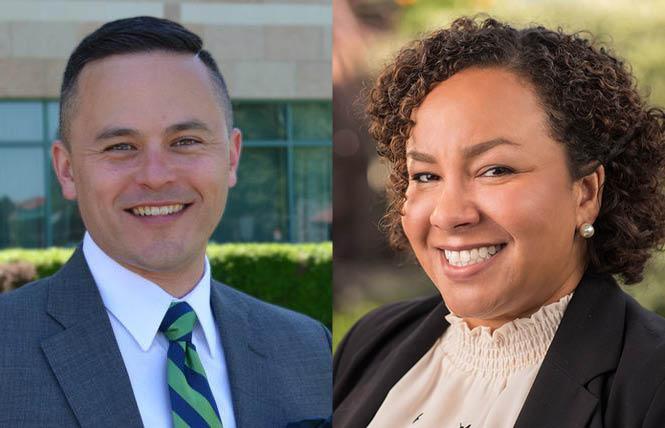 Dublin City Councilmember Shawn Kumagai, left, and former Santa Clara Valley Open Space Authority trustee Shanta "Shay" Franco-Clausen, are running for an open East Bay Assembly seat. Photos: Kumagai, courtesy the candidate; Franco-Clausen, courtesy ABC7<br>