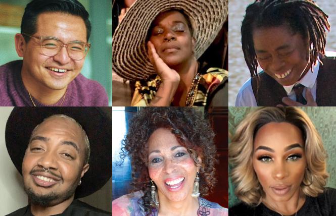 Community grand marshals, clockwise from top left, are Vinny Eng, Mellanique "Black" Robicheaux, Melanie DeMore, Amber Gray, Andrea Horne, and Socorro "Cori" Moreland. Photos: Courtesy SF Pride<br>