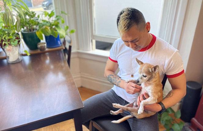 Franz Lao lives in a one-bedroom apartment in San Francisco's LGBTQ Castro neighborhood with his dog, Cody. He serves on the board of the Castro Country Club in order to help others recover from Gamma-hydroxybutyrate, known as GHB or G, and other substance use disorders. Photo: Adam Echelman