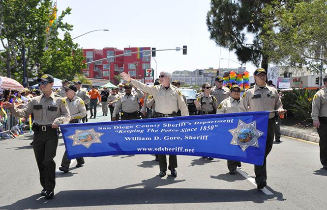 Members of the San Diego County Sheriff's Department marched in the 2019 San Diego Pride parade. Photo: Courtesy San Diego Pride