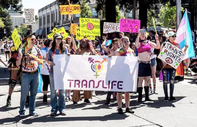 The Translife group marched in the 2019 Sonoma County Pride parade. Photo: Dale Godfrey