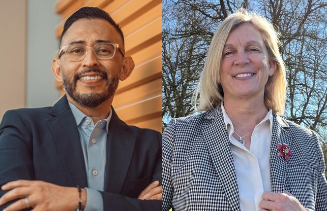 Omar Torres, left, and Amie Carter, Ph.D., finished first in their respective races for San Jose City Council and the Sonoma County Superintendent of Schools and will face their challengers in runoffs this November. Photos: Courtesy the candidates