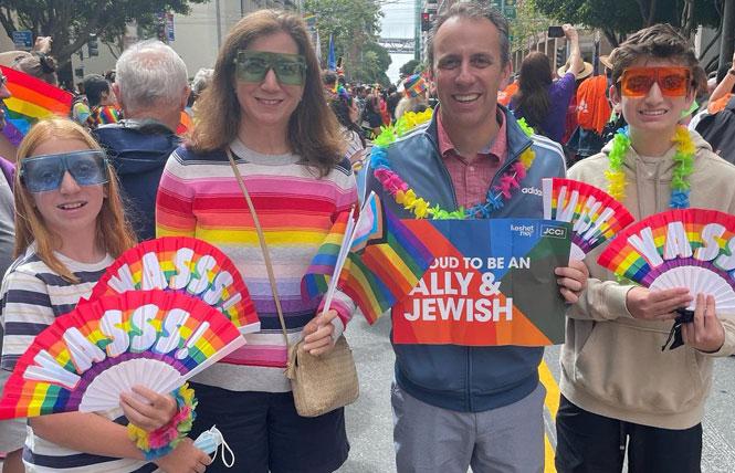 Assemblymember Marc Levine, who is running for state insurance commissioner, participated in the San Francisco Pride parade June 26 with his family. Photo: Courtesy Twitter
