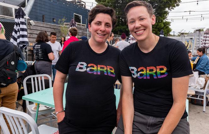 Sheena Lister, left, and Megan Andrews, co-founders of Barb, celebrate the company's first anniversary in June at a brewery in Oakland. Photo: Jane Philomen Cleland
