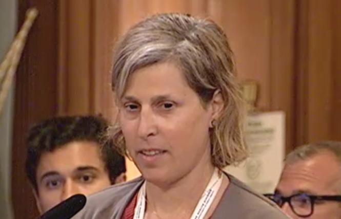 Dr. Stephanie Cohen, medical director at City Clinic, speaks during a July 21 Board of Supervisors hearing on the monkeypox outbreak. Photo: Screengrab