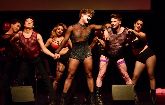Garrett Clayton performs a song from 'The Rocky Horror Show' at REAF's Help Is On The Way benefit concert.