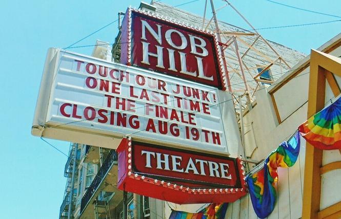 The Nob Hill Theatre marquee with its famous signage just before it closed in 2018. Photo: Cornelius Washington